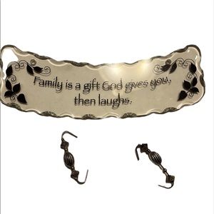 Glass and black hanging  decor “Family is a gift God gives you then laug…